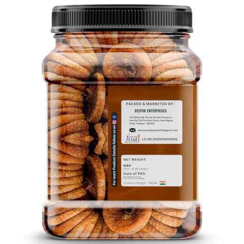 Image of HAPPY HARVEST Dry Figs (Anjeer) | Soft Natural Dried Anjeer | Fiber Rich Healthy Dry Fruit Snack | Suitable For Milkshakes Desserts Fasting & Daily Nutrition | Ready To Eat Figs (500 gram)
