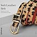 VONMELLI Womens Skinny Leather Belt Thin Waist Leopard Belts for Women Fashion Dress Jeans with Gold Buckle, M