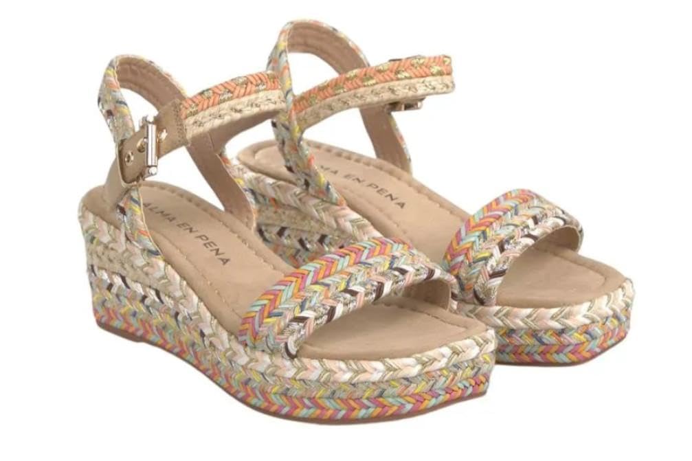 Sandalia con cuña Alma en Pena V2650900 demujer Trenzadas Esparto - Mujer