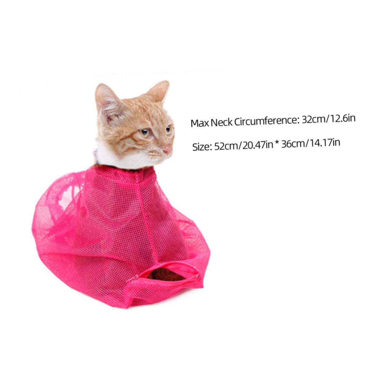 Toddmomy Grooming Bag for Cat Pet Fixed Bag Bathing Kitten Supplies Mesh Cat Nail Trimming