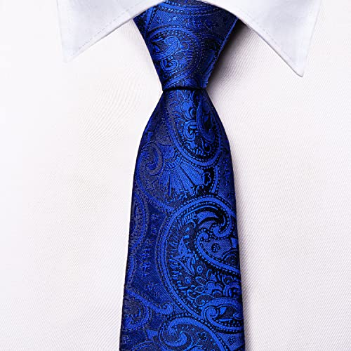 Image of Hi-Tie Father and Son Tie Set Striped Plaid Ties for Men and Boys Silk Necktie Pocket Square Set for Wedding Gifts