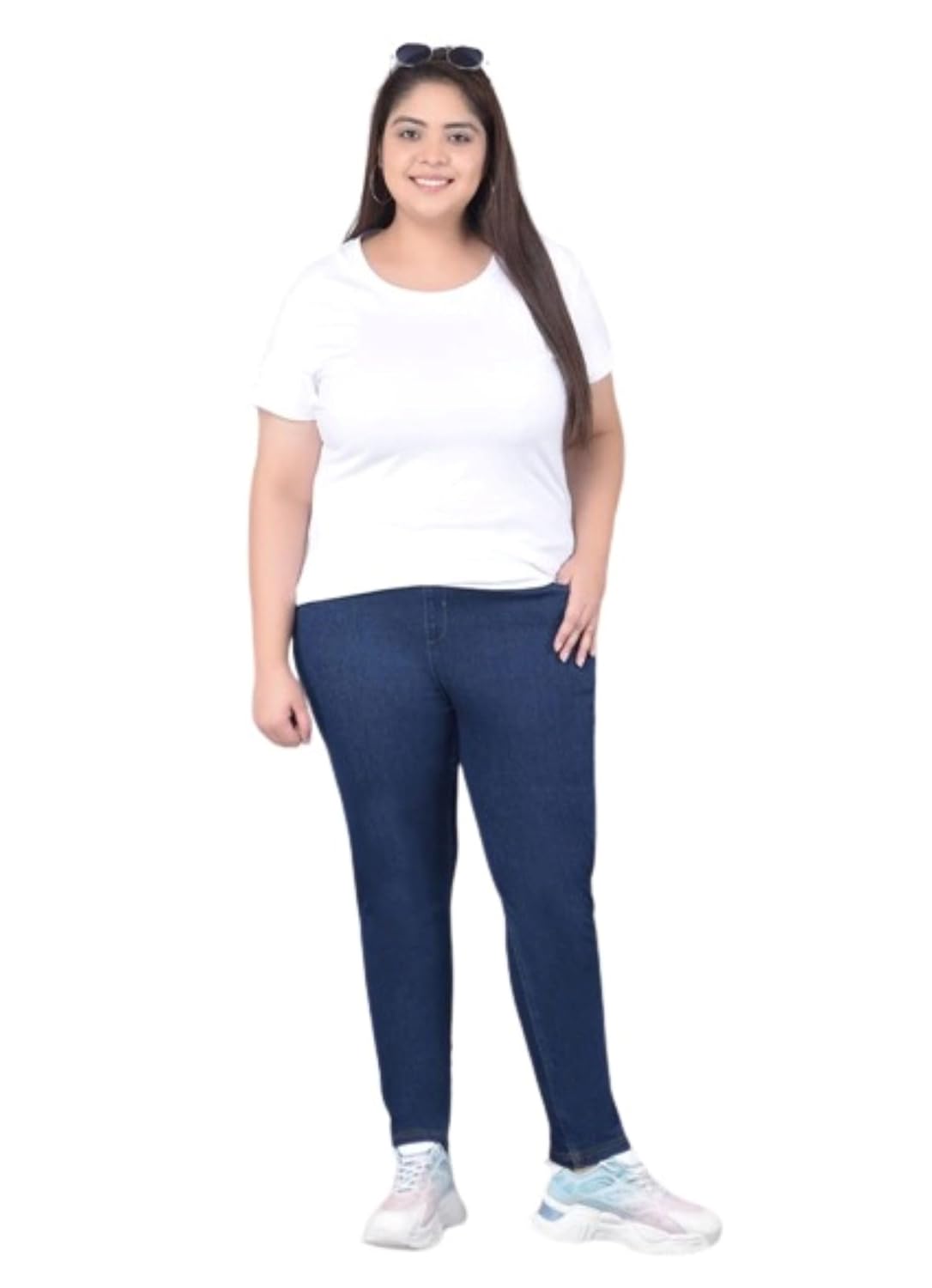 Women Size Stretchable Midrise Dark Blue Soft Denim Jeggings for Women (XXXL) Women Size Stretchable Midrise Dark Blue Soft Denim Jeggings for Women (XXXL)