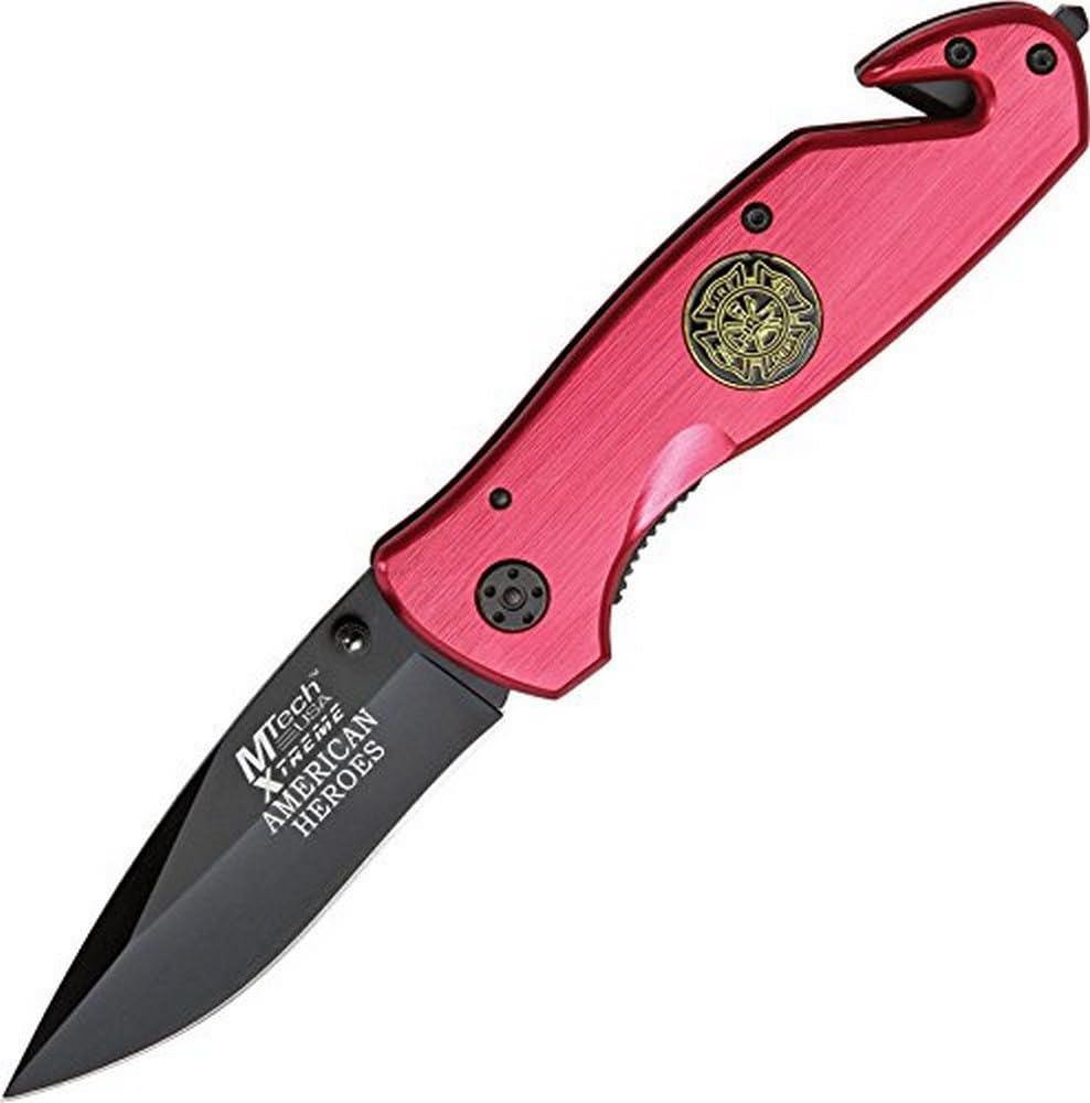 MX-8017F TACTICAL FOLDING KNIFE 4.5" CLOSED, Red