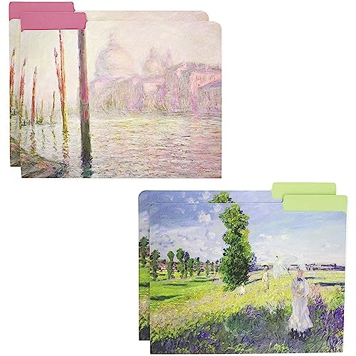 Pasta de arquivos Claude Monet, tamanho da letra (29,7 x 24,9 cm, embalagem com 12)