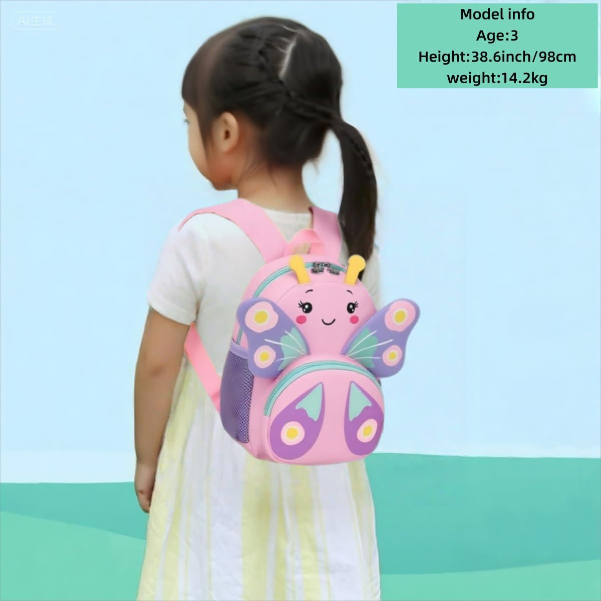 CAMTOP Cute Kids Toddler Backpack Girls 10.2 Inch Small 3D Cartoon School Bookbags Age 1-3 Daycare Nursary Travel Bags - Image 3