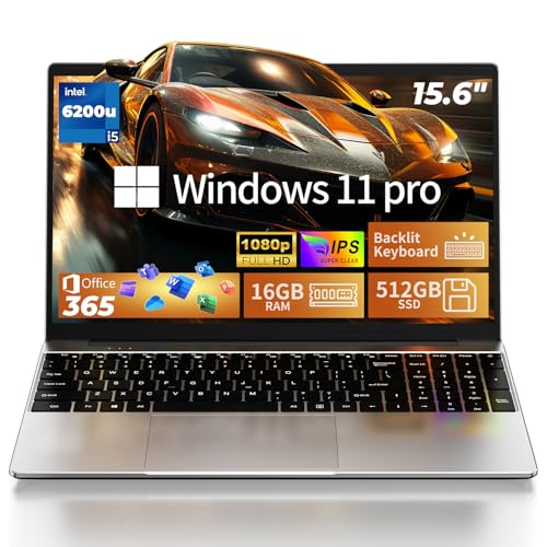 MOONFISH Gaming Laptop Computer 2026, 15.6 Inch Lap Top Pc Window 11 Pro, 16GB RAM 512GB SSD, Core i5 Processor(up to 2.8GHz), Backlit Keyboard, FHD 1920 * 1080, Office 365, Business, Student