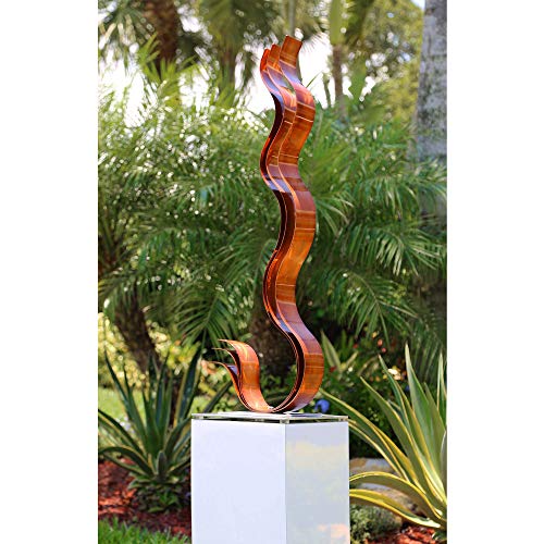 Statements2000 Outdoor Metal Sculpture Modern Centerpiece Table Decor By Jon Allen - Copper Transitions Flat Base #TOP6