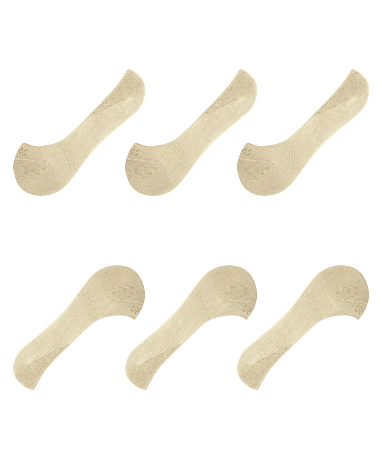 FALKE mujer Invisible Step Medium Cut 3-Pack calcetines invisibles transpirable sostenible algodón no-show sistema antideslizante invisible en la zona del talón no resbala en los zapatos 3 pares | con sistema anti deslizamiento