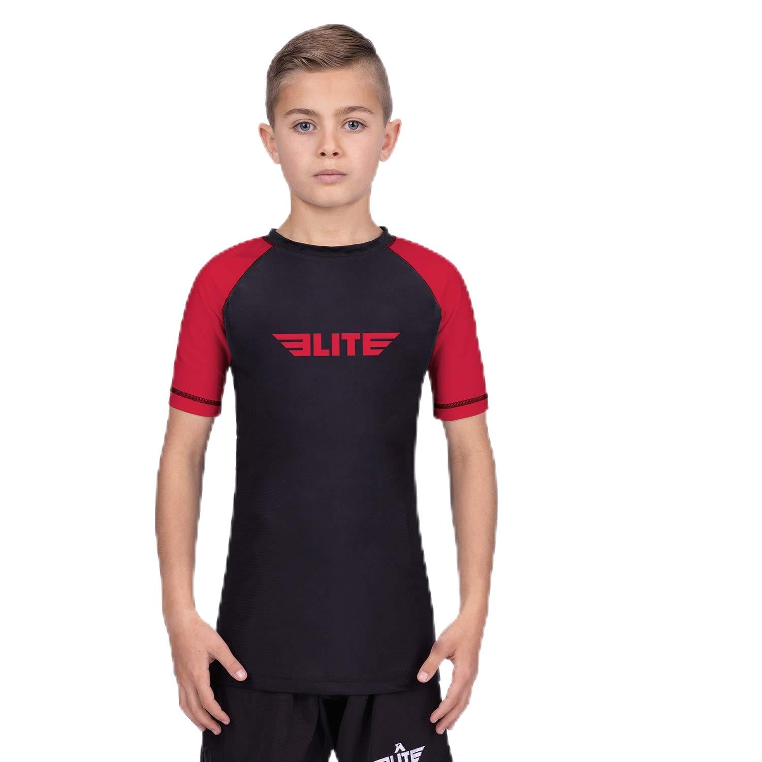 Elite Sports Standard Short Sleeve Kids Compression, MMA, BJJ, No-Gi, Cross Training Rash Guard