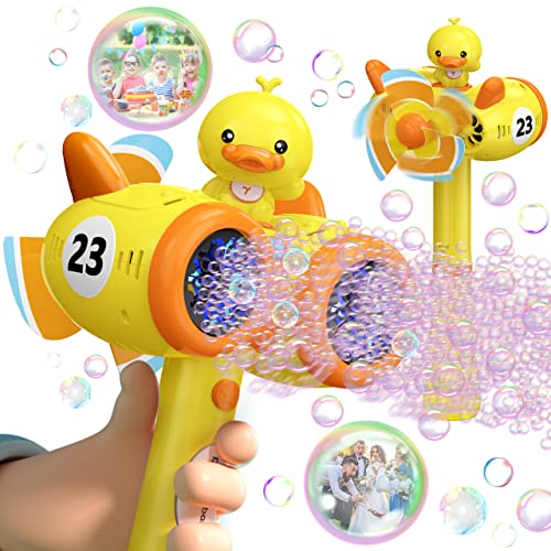 Bubble Machine Gun With Bubble Refill Solution, Bubble Guns With Lights For Bubble Blaster Party Favors, Bubbles For Kids Outdoors Activity, Easter, Birthday, Wedding Party #TOP2