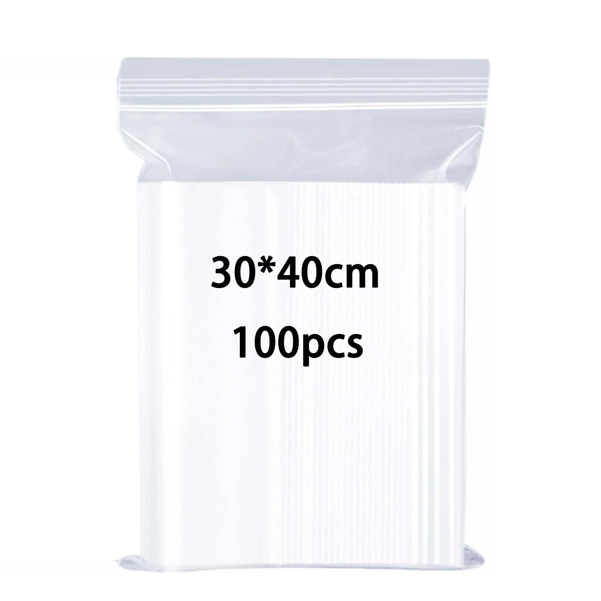 huruirui 30X40cm Resealable Plastic Bags Grip Seal Bags Large Sealable Plastic Bag Suitable for Kitchen Storage Clothing Travel Storage Packaging Sealed Pouches 100pcs