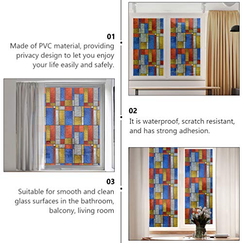 FAVOMOTO Janela Criativa Filme de Privacidade Colorido Janela Adesiva Vinil Decorativo Adesivo de Ja