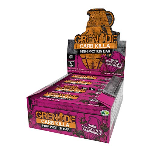 Grenade Carb Killa Protein Bar Dark Chocolate Raspberry, 12 Count
