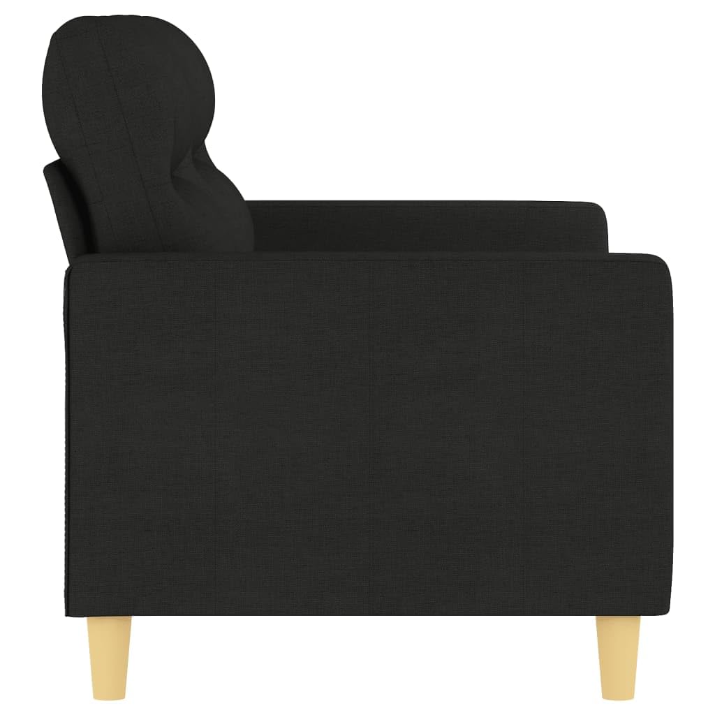 Divano a 2 posti, nero, 120 cm, in tessuto, per soggiorno, camera da letto, camera degli ospiti