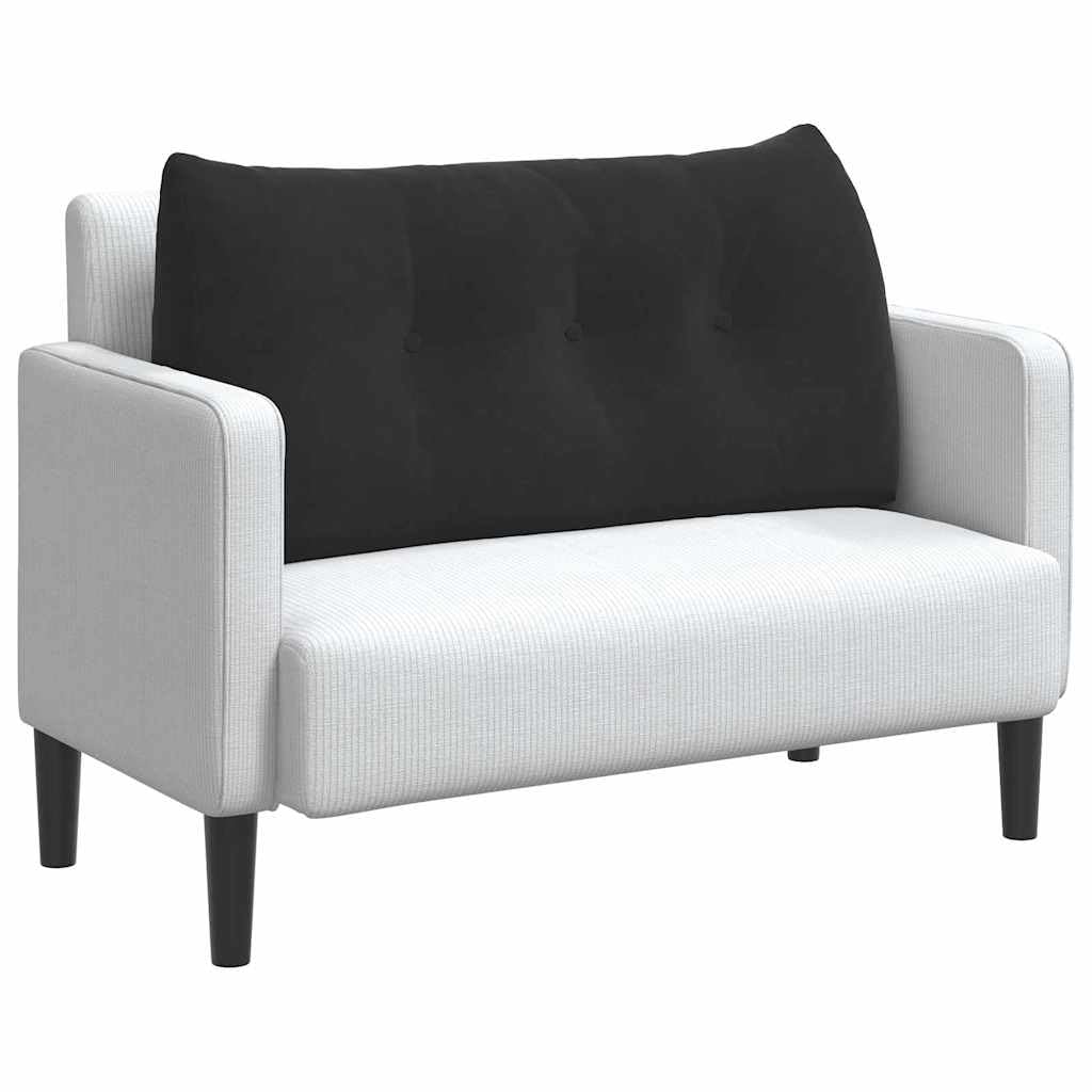 Samt Rückenkissen 100 x 24 x 50 cm Schwarz mit Polyesterfüllung, ergonomisches Kissen mit Seitentasche und abnehmbarem Bezug für Sofa, Bett und Büro