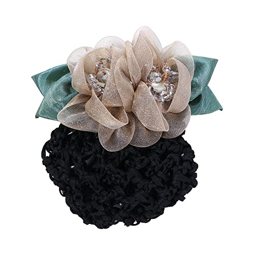 Generic - Élégant support de chignon vintage en forme de fleur pour chignon, barrette à cheveux, ruban en maille filet