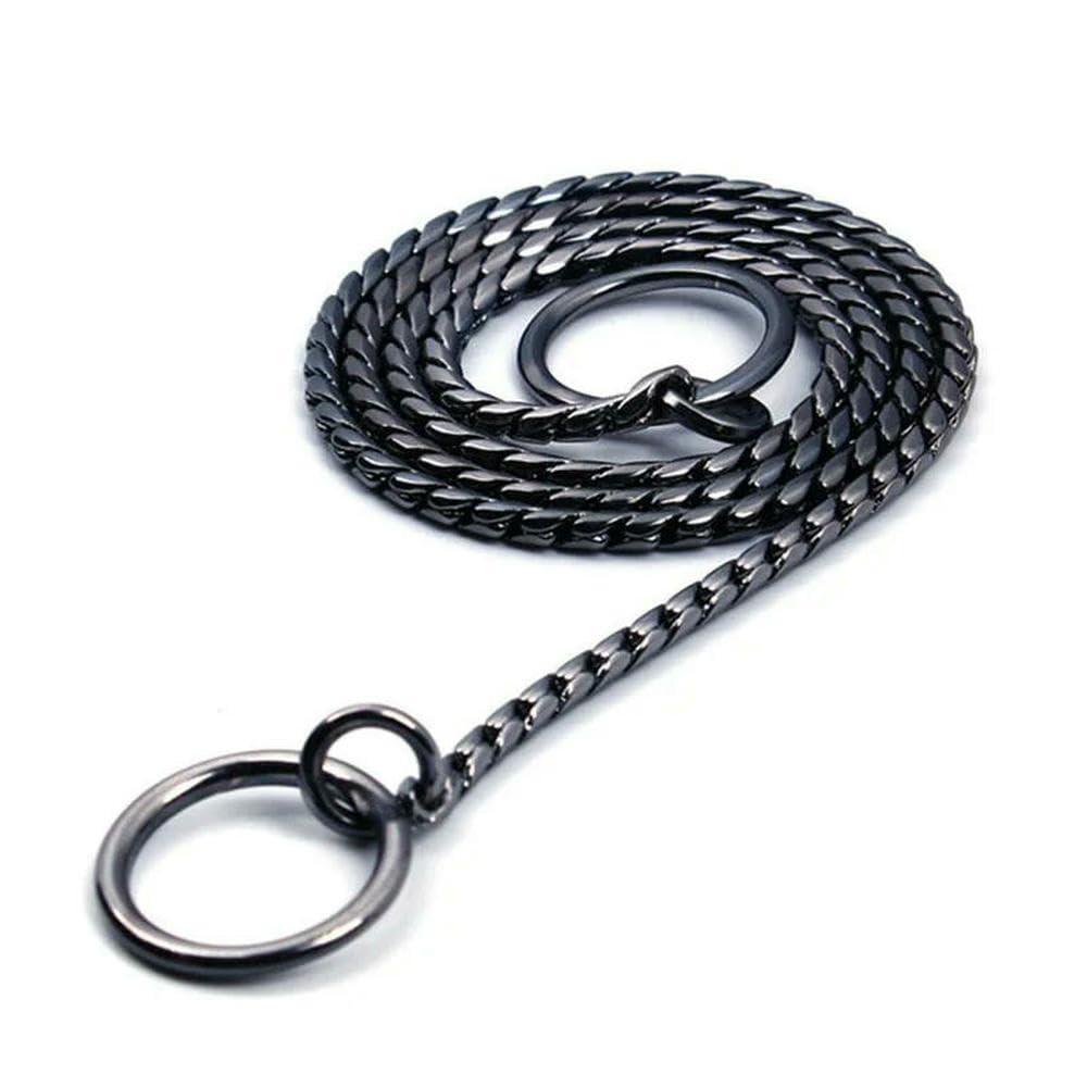 Collar de Cadena para Perro con Revestimiento antioxidante, Collar de Entrenamiento para Perros pequeños y Grandes, Color Negro y Dorado.