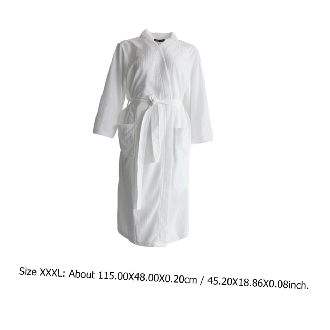LIFKOME Peignoir de Nuit Femme Manches Polyester Respirant et Absorbant Robe de Chambre Pratique avec Ceinture Blanc Confortable pour Maison et Détente