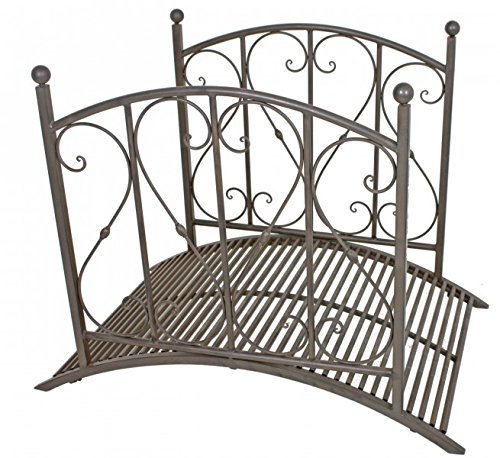 Gravidus Gartenbrücke mit Geländer Teichbrücke Rost-Optik aus Metall