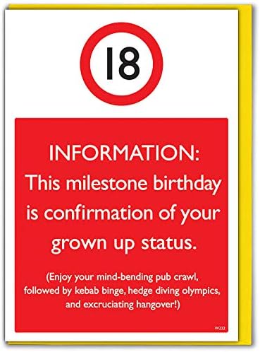 Brainbox Candy - Age 18th Age Funny Cool Happy Birthday Card - '18 Years of Awesomeness' - For Son Daughter Grandchild Him Her Boyfriend Girlfriend Son Daughter Niece Nephew