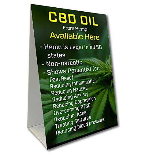 CBD Oil Available Here Benefits Economy A-Frame Sign (24