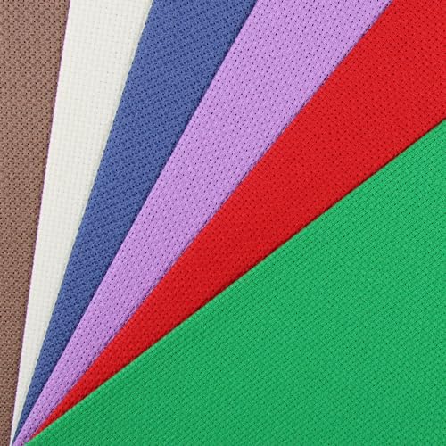 Image of KCS 6 pc of 12 inch x 18 inch (30cmx45cm) Counted Cotton Aida Cloth Cross Stitch Fabric (14CT-R)