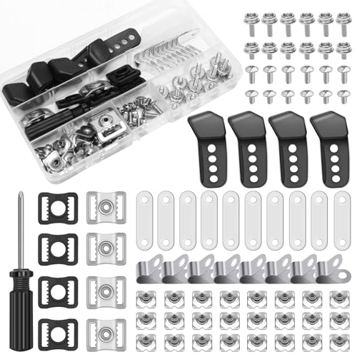 81 Pcs Football Helmet Repair Kit Coldairsoap Hockey Helmet Replacement Parts Including Visor Clips J Clips Screwdriver Chin Strap Adapter Maintenance Tools for Baseball Softball Helm