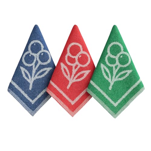 Genérico Paños de Cocina Multicolor (3 Unidades) – 45×45 cm – 80% Algodón / 20% Poliéster – Suaves y Absorbentes – Trapos de Cocina Duraderos para Limpieza y Secado