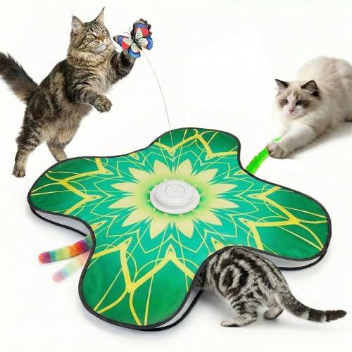 Touch-Activated Automatic Dual-Wand Cat Play Mat (Rechargeable)