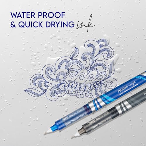 Image of Insight Liquid Ink Rollerball Pens | 0.5mm Micro Tip with Sleek & Lightweight Body | Quick-Dry, Smudge-Free Ink for Smooth Ink flow | Ideal for Office, School & Journal (Blue & Black, Pack of 8)