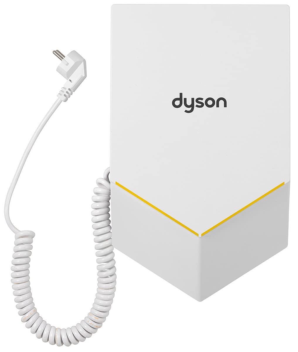 Dyson Airblade™ HU02 weiß – Plug&Play Händetrockner mit weißem Spiralkabel für Waschraum & Gewerbe