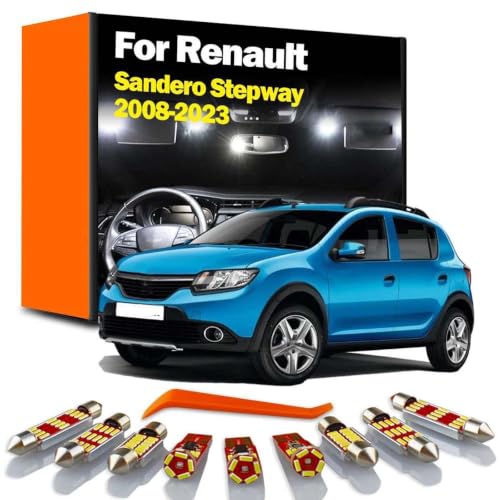 Luces LED interior para Renault Sandero Stepway 2008-2022 kit de 9 bombillas para maletero