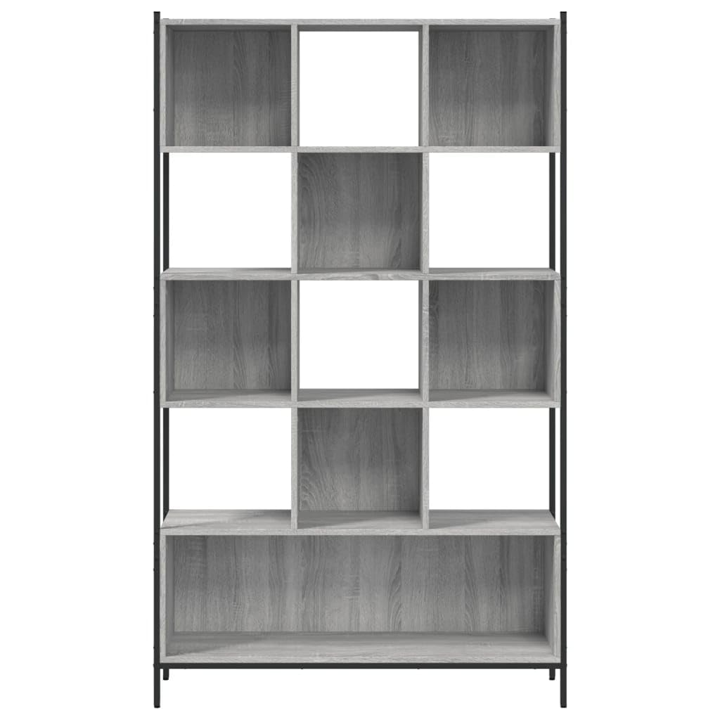 Estantería gris Sonoma 102 x 28 x 172 cm de material de madera con 5 estantes para salón, oficina y habitación infantil, solución de almacenamiento versátil, construcción estable, ahorra