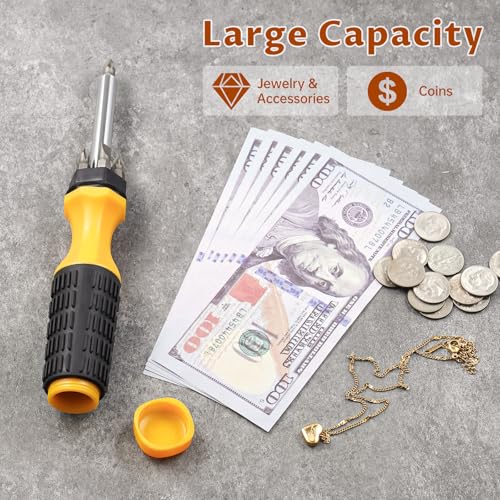 NiHome Screwdriver Diversion Safe, Hidden Storage Container for Cash, Steel Construction with Discreet Hollow Interior & Twist-Off Handle, Realistic Portable Secret Safe for Home and Travel Security