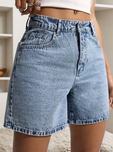 Image of Nifty Women's Denim Stretchable Relaxed Fit Shorts|| Back Pocket Bow Tie Detail