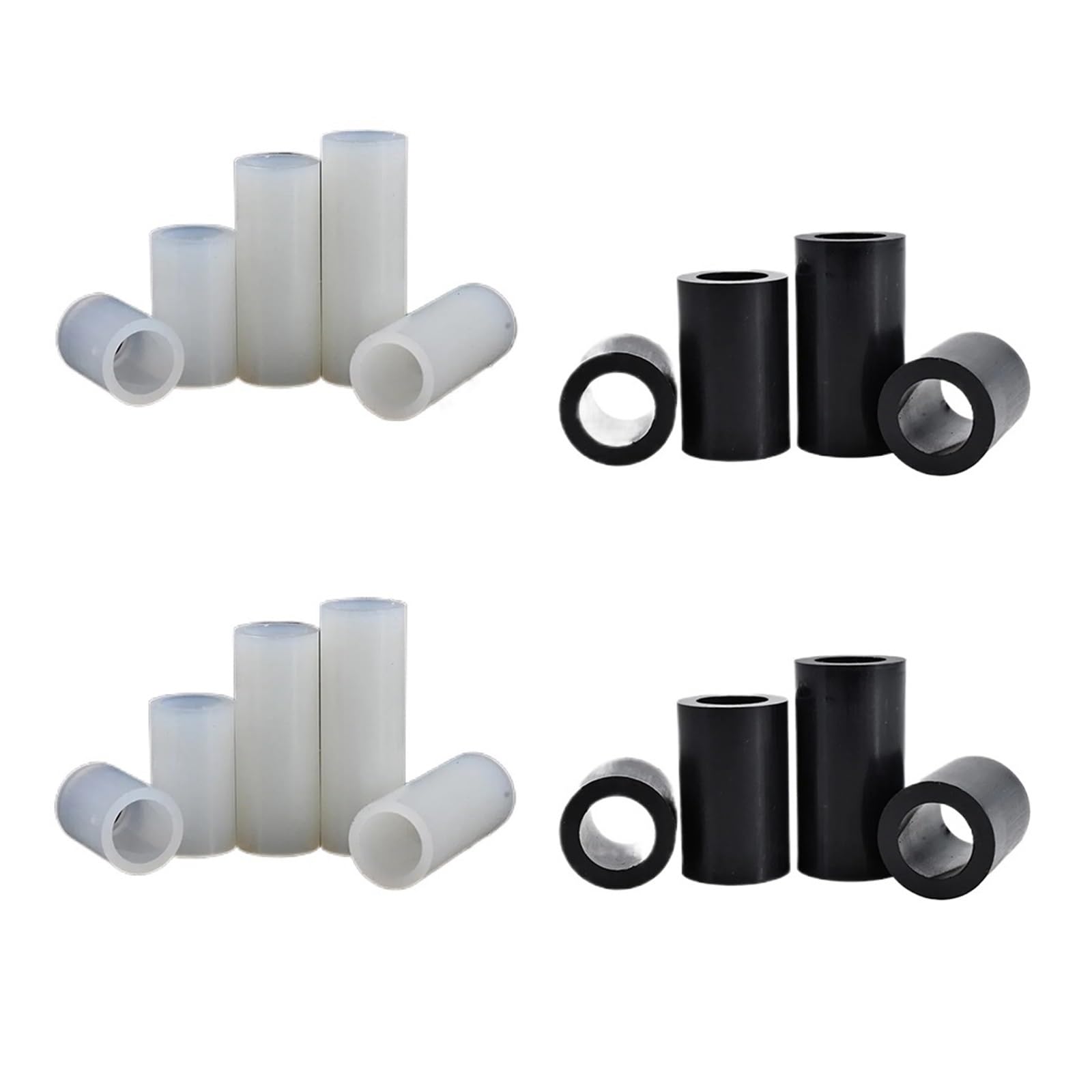 1000-5000 Stücke M3 M4 M5 Schwarz Weiß Nylon Abstandshalter Hohl Nicht Gewinde Kunststoff Motherboard Standoff TV Unterlegscheiben Dichtung(White,12MM(2000PCS)_M5.2(OD7MM)