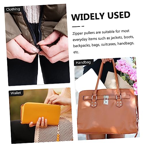 TEHAUX Zíper 16Pcs Puxador De Zíper Acessórios De Acessórios De Bolsa Etiquetas De Metal Zíper Cabeç