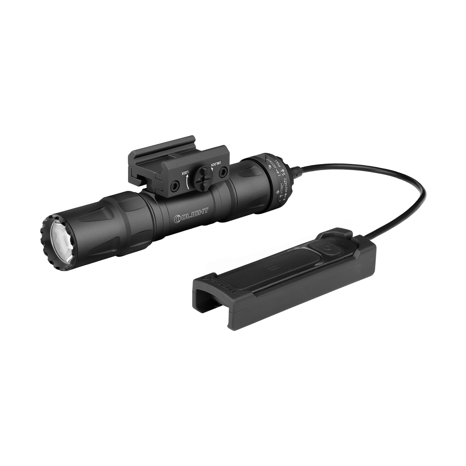 OLIGHT Odin S Torcia Professionale 1500 Lumen, Portata 250 Metri Compatibile con Attacchi M-LOK e Picatinny Design Stabile Leggero Impermeabile IPX7 per Caccia Escursionismo Sicurezza (Nero Picatinny)