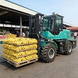 3.5-8T Compact All Terrain Electric Forklift, Small Electric Forklift with Solid Off-Road Tires, Adjustable Forks for Outdoor & Warehouse Use