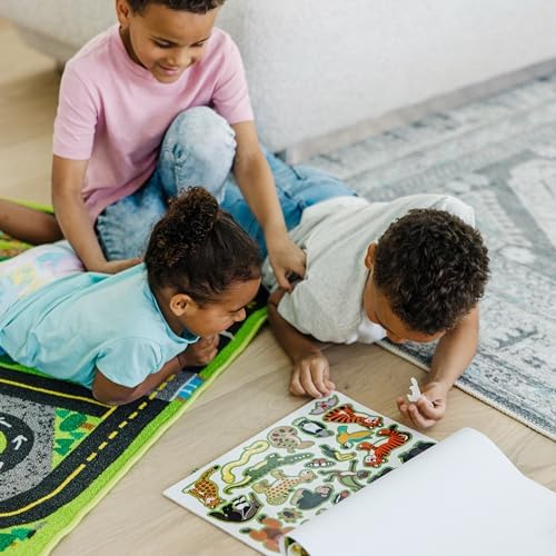 Melissa & Doug blok z naklejkami wielokrotnego użytku: zwierzęta i ich otoczenie - Blok z naklejkami - Zabawa kreatywna - Prezent świąteczny - 3+ - Prezent dla chłopca lub dziewczynki