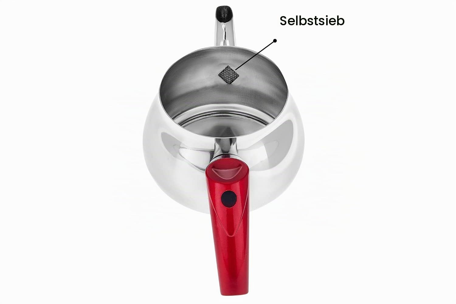 DESTALYA Türkische Teekanne Set, Edelstahl Doppel Teekannen für Herd Top Teebereiter mit Griff Samowar Stil Selbstbeanspruchter Teekessel Wasserkocher Wasserwärmer, Caydanlik (Mini Rot)