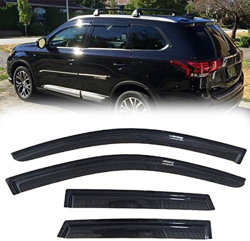 SarahQ Window Visors for 2006-2015 Mitsubishi L200 Smoke Deflector Sun Rain Guard Vent Shade