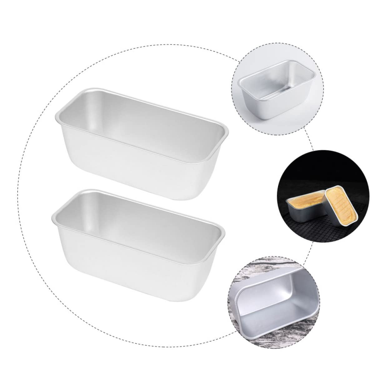 DECHOUS 3 Set Di Teglie Rettangolari Per Plumcake Set Da 2 Teglie Per Plumcake Per Cuocere Pane Torte Al Formaggio Torte Alla Frutta Per La Cucina 2 Pezzi*3