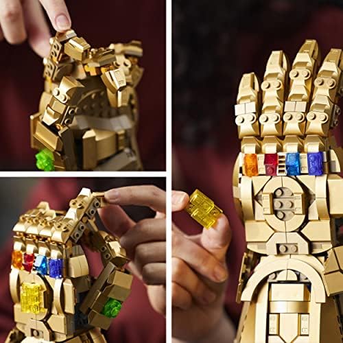 LEGO Marvel Rękawica Nieskończoności, Zestaw Klocków do Budowania z Serii Avengers, Model Kolekcjonerski dla Fanów Universum Marvela, Pomysł na Prezent, 76191