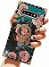 BABEMALL Galaxy S8 Plus Case, Luxury Retro Blu - Ray Phone Square Protective Metal Decoration Corner Scratch Proof Back Cover Case for Samsung Galaxy S8 Plus-Flower 2