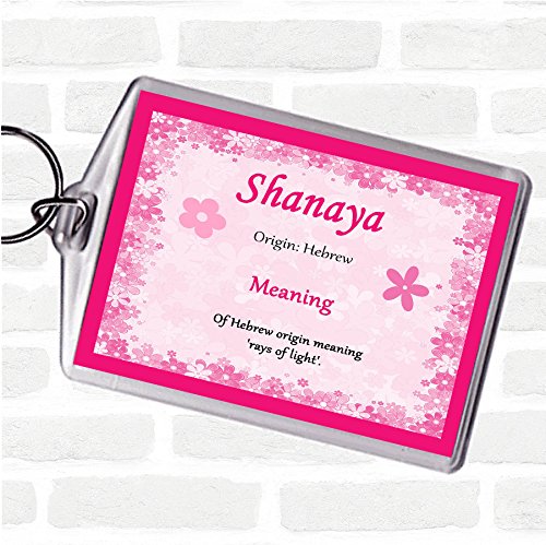 Shanaya Name Meaning Bag Tag Keychain Keyring Pink