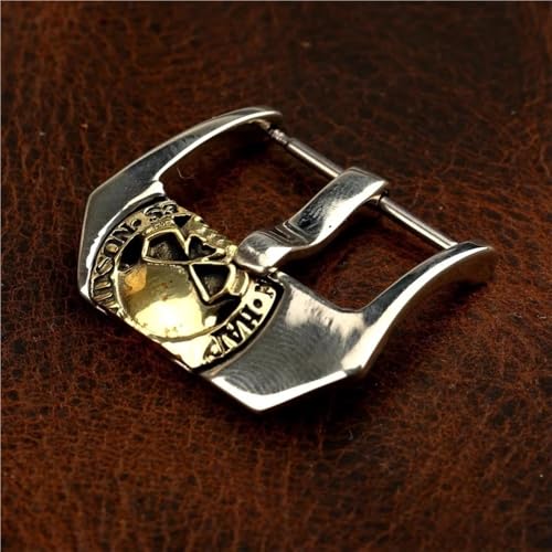 20mm 22mm 24mm Skull Head Retr Vintage Personality Bronze Buckle For PAM Big Watch Rubber Leather Strap Watchband Bracelet(20mm)4