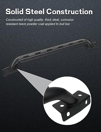 Image of Bronco Front Bull Bar (Not for Bronco Sport) | Matte Black Front Bumper Grill Grille Guard Compatible with Ford Bronco 2021-2023 2 /4 Doors with Modular Steel Bumper