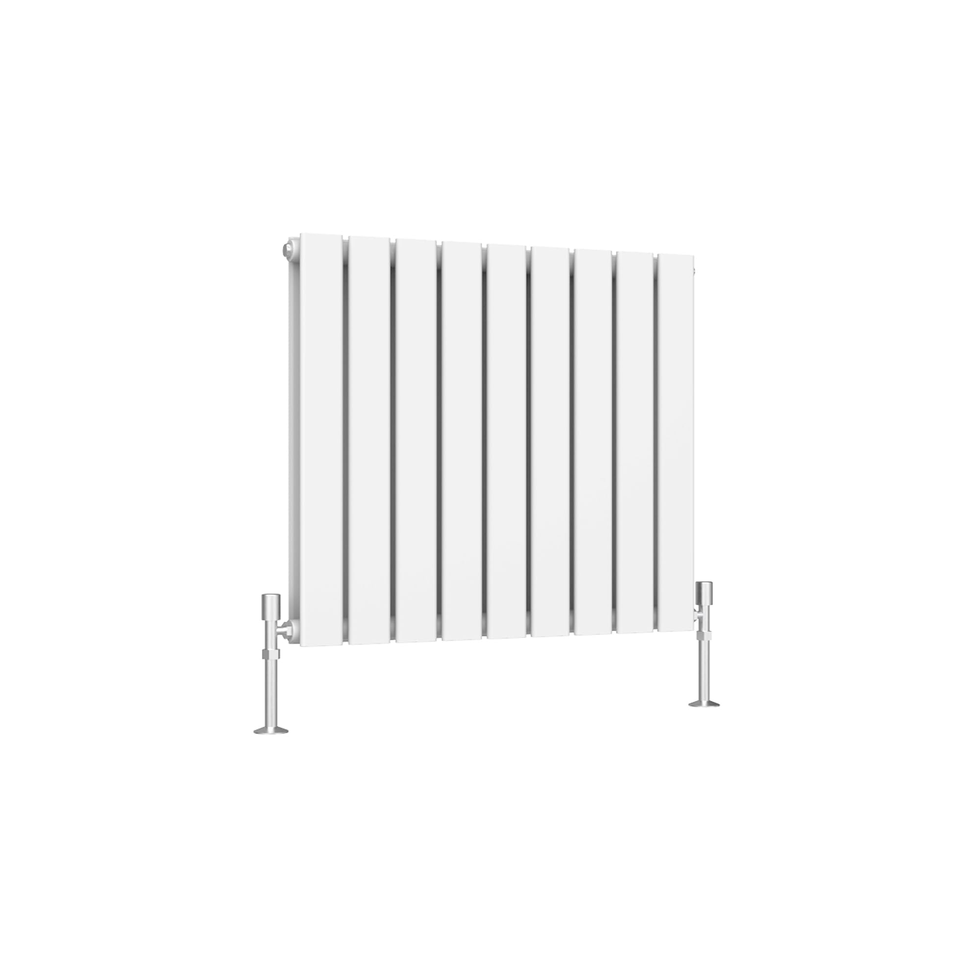 SLINE SANITARY White Flat Panel Designer Radiator 600x612mm Horizontal Double Column Wall Mounted Central Heating Radiator for Bathroom & Living Room
