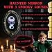 Wabolay Motion Activated Decorations Animatronic Skull Haunted Mirror Scary Halloween Talking Horror Prop Creepy Magic Mirror with Sounds Lights Spooky Sensor Hanging Animated Wall Decor Indoor Party